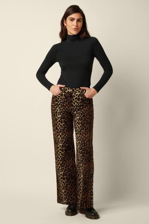 King Louie - Pantalon en velours côtelé Paige Fargo en léopard