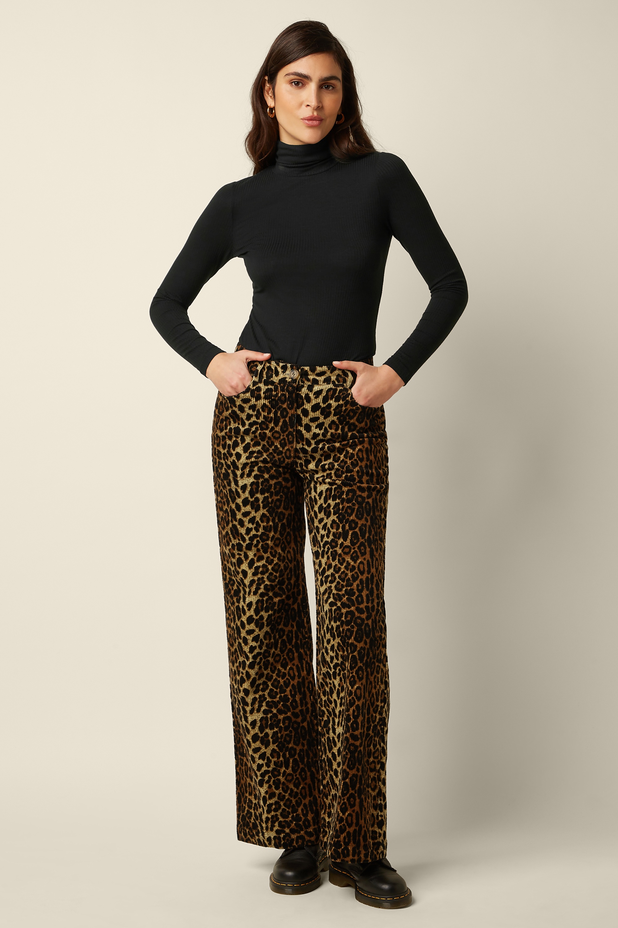 King Louie - Pantalon en velours côtelé Paige Fargo en léopard