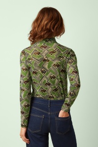 King Louie - Rollneck Leia Mesh Top in Posey Green 4