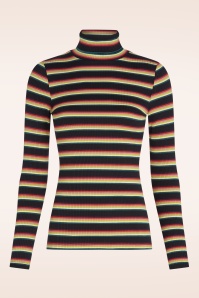 King Louie - Rollneck Lottie Stripe Top in Imperial Purple 2
