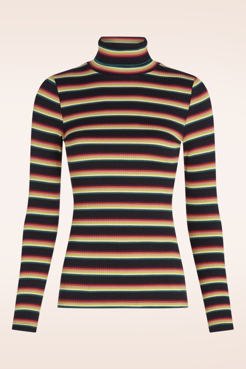 King Louie - Rollneck Lottie Stripe Top in Imperial Purple 2