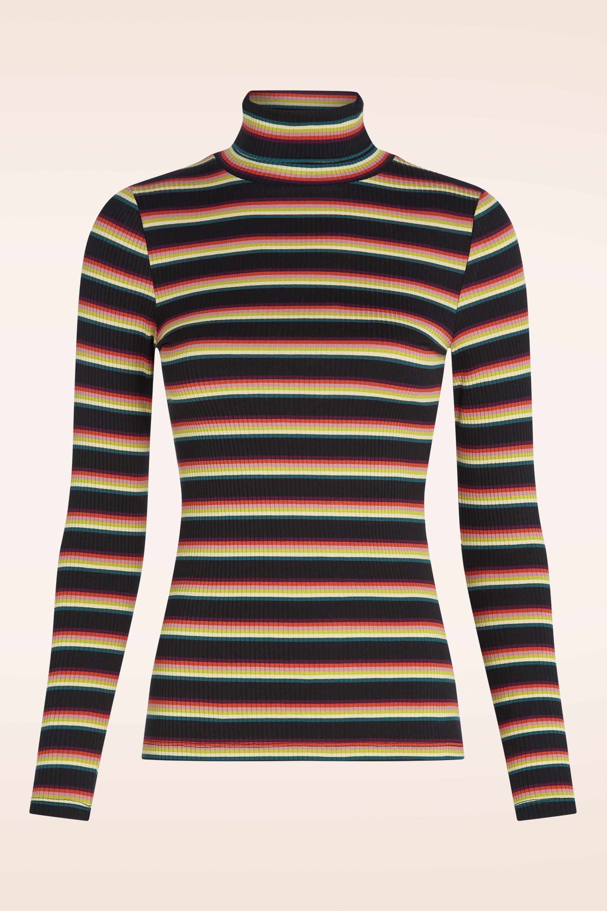 King Louie - Rollneck Lottie Stripe Top in Imperial Purple 2