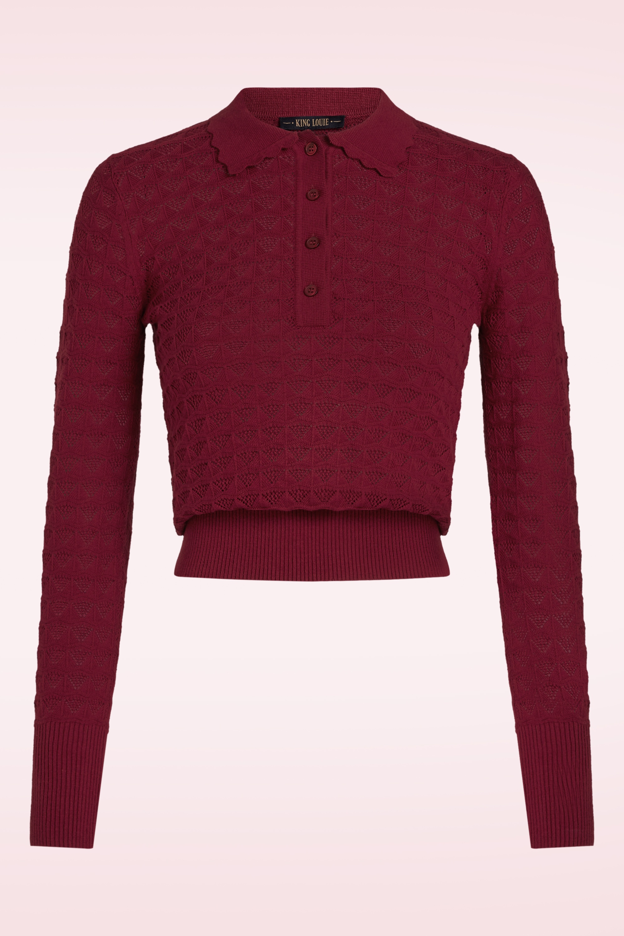 King Louie - Polo Avel Knit top in rabarberrood 2