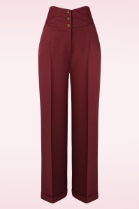 Banned Retro - Her favourite broek in bordeauxrood 2