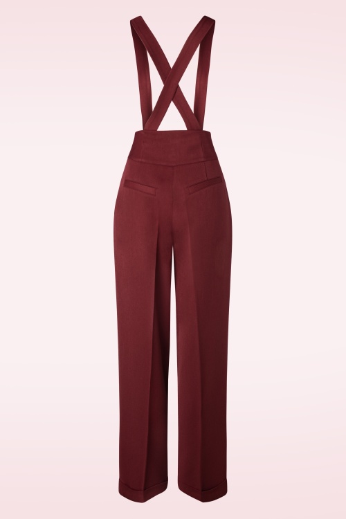 Banned Retro - Her favourite broek in bordeauxrood 3