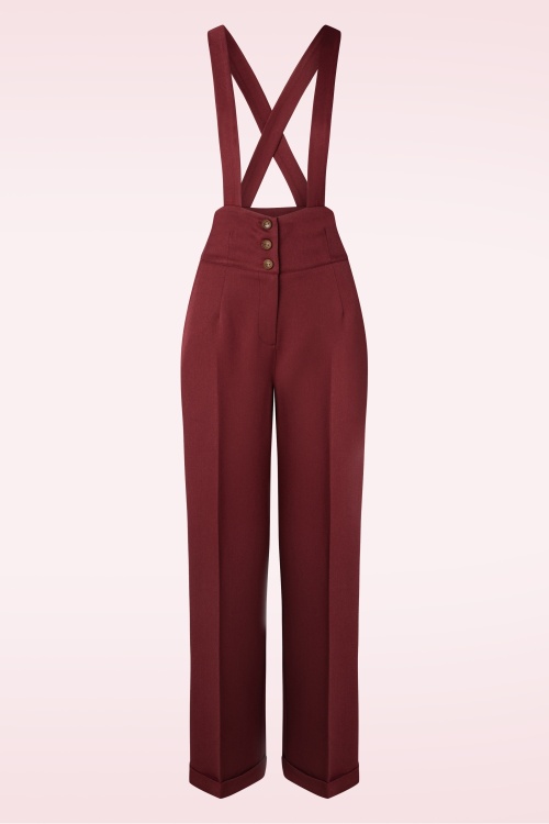Banned Retro - Her favourite broek in bordeauxrood