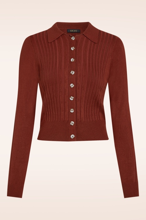 King Louie - Sofie Match Knit cardigan in spicy bruin 3