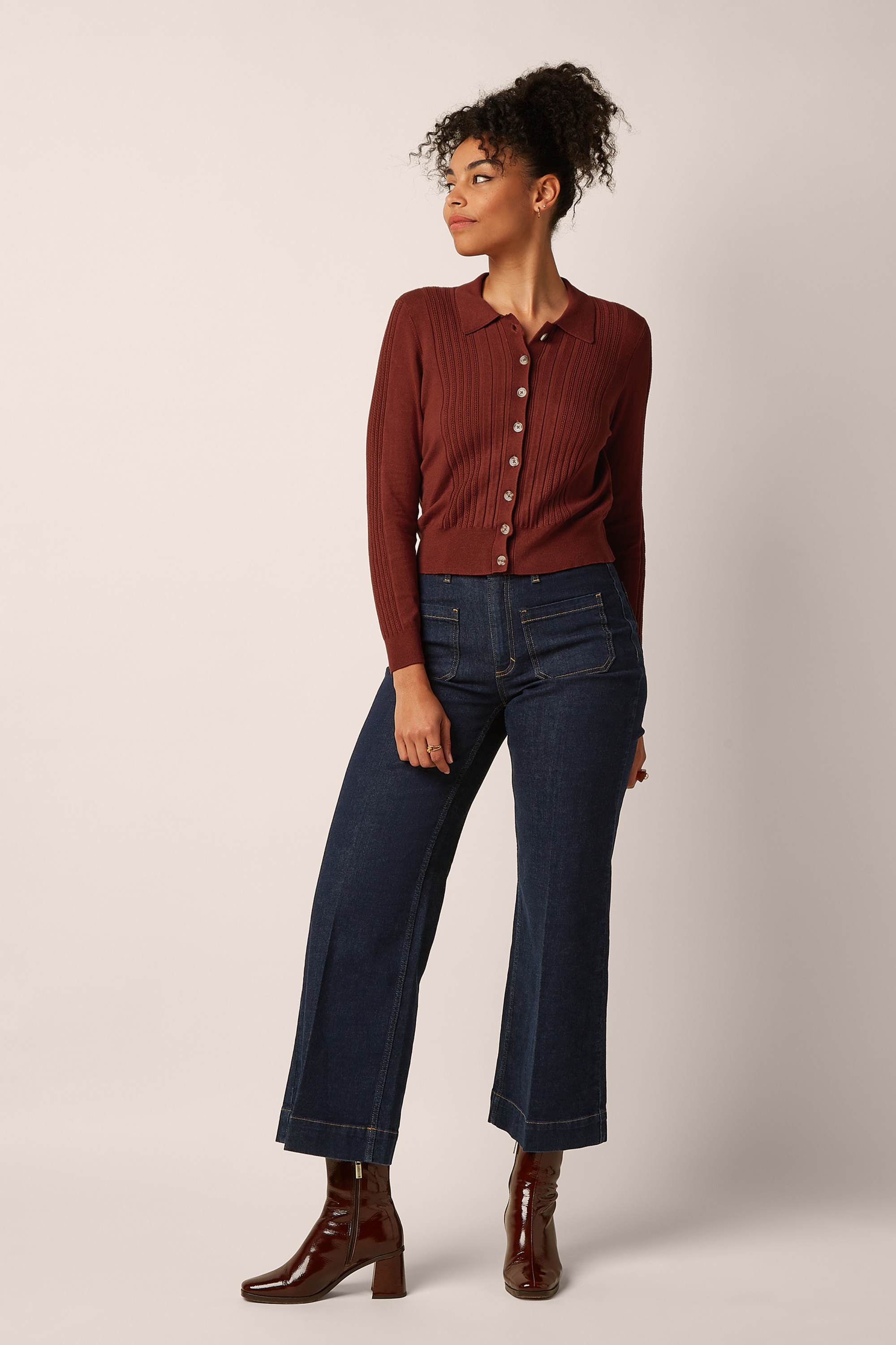 King Louie - Sofie Match Knit cardigan in spicy bruin