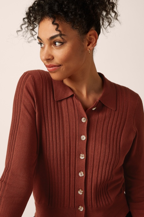 King Louie - Sofie Match Knit cardigan in spicy bruin 2