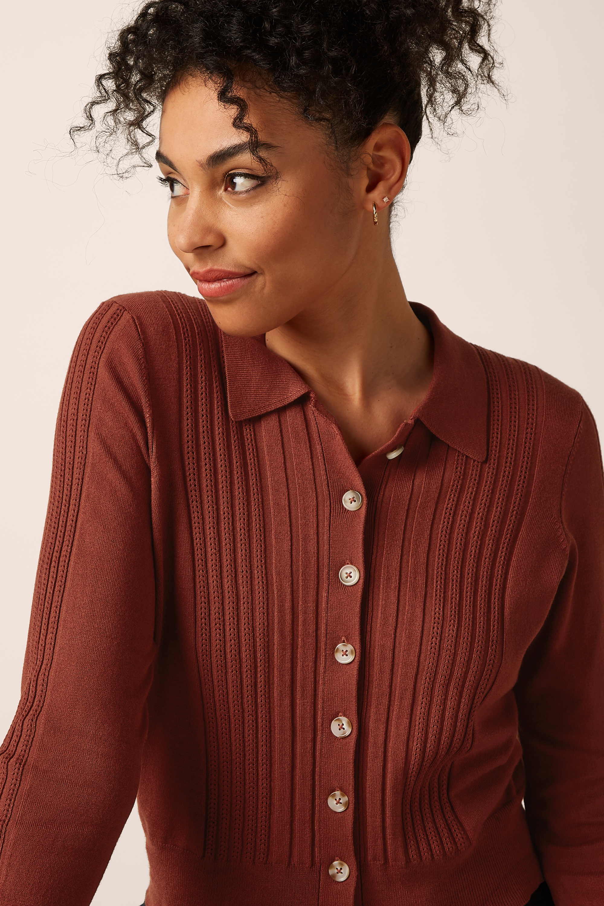 King Louie - Sofie Match Knit cardigan in spicy bruin 2