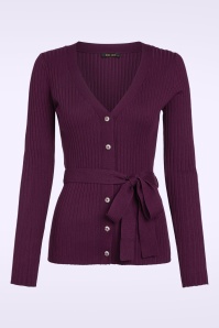 King Louie - Mila Rib Match Knit cardigan in caspia paars 2
