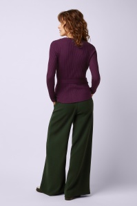 King Louie - Mila Rib Match Knit cardigan in caspia paars 5
