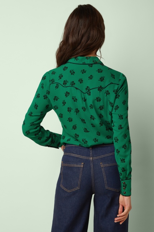 King Louie - Rosie Farlane Western blouse in grasgroen 4