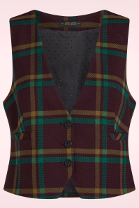 King Louie - Gilet de tailleur à carreaux Cissy Vera en rouge porto 3