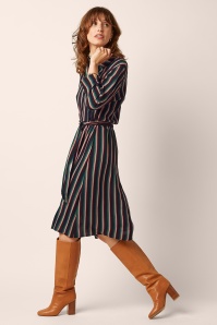 King Louie - Claire Harley Stripe jurk in zwart 2