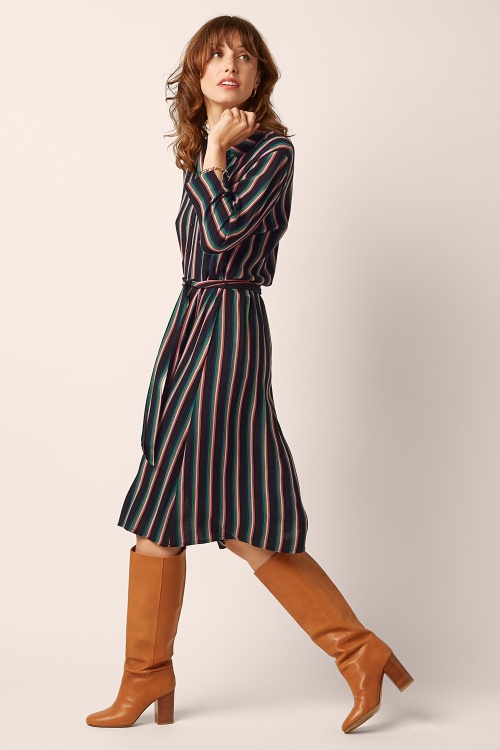 King Louie - Claire Harley Stripe jurk in zwart 2