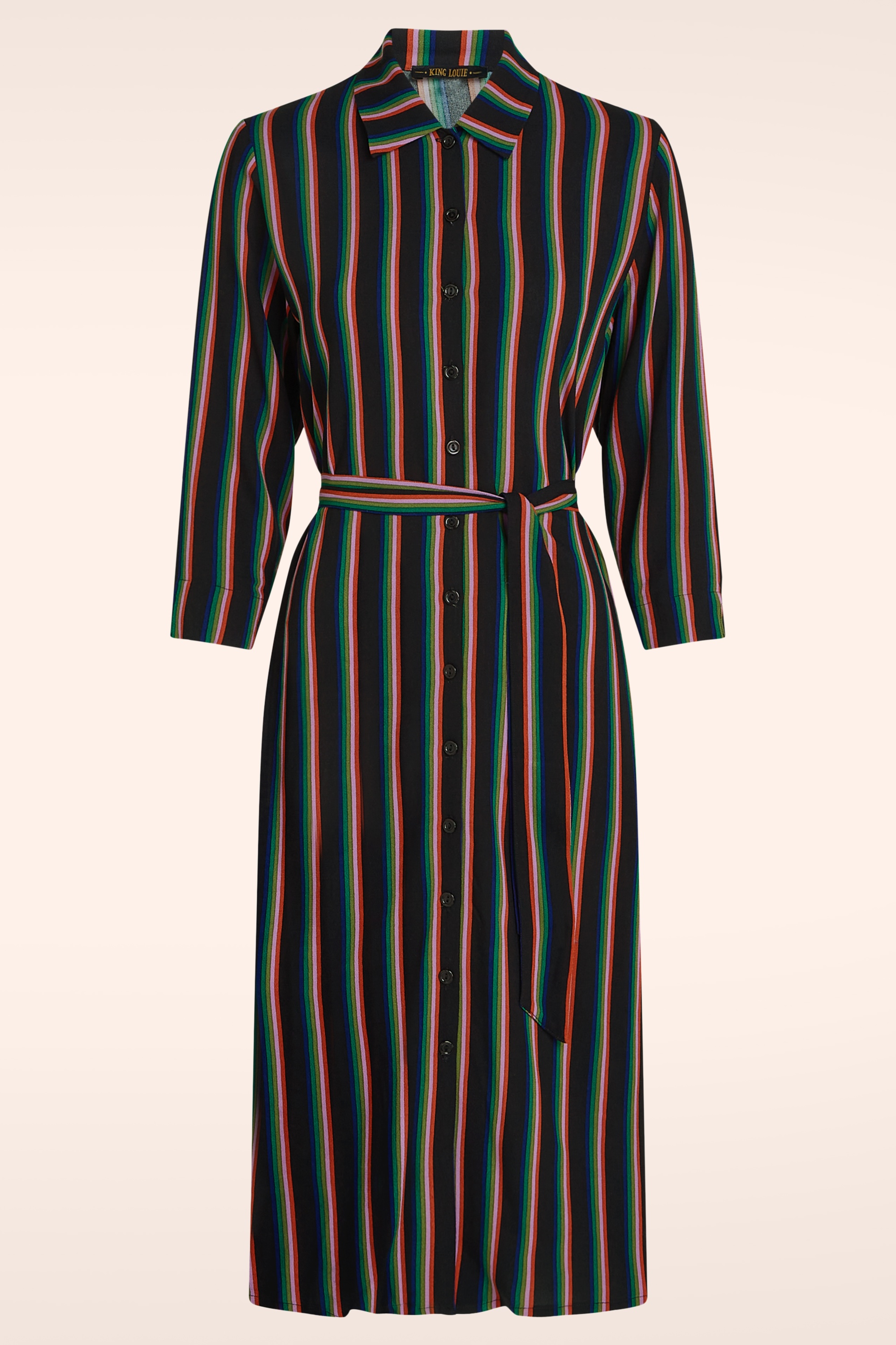 King Louie - Claire Harley Stripe jurk in zwart 4