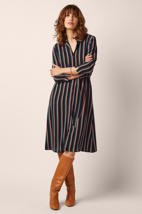 King Louie - Claire Harley Stripe jurk in zwart