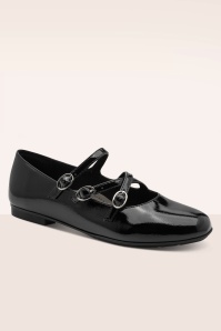 Tamaris - City Girl Comfort Gloss ballerina's in zwart 3