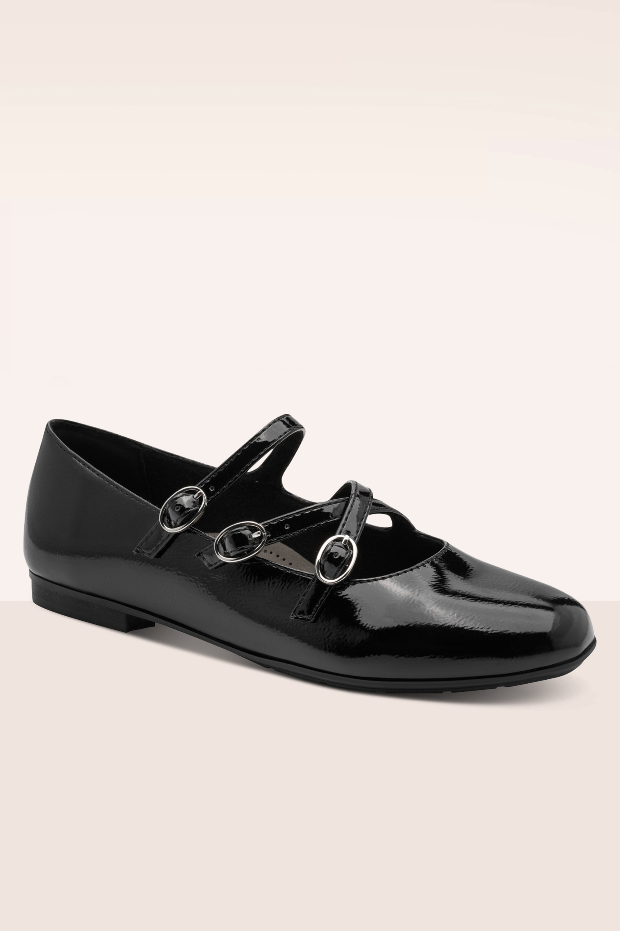 Tamaris - City Girl Comfort Gloss ballerina's in zwart 3