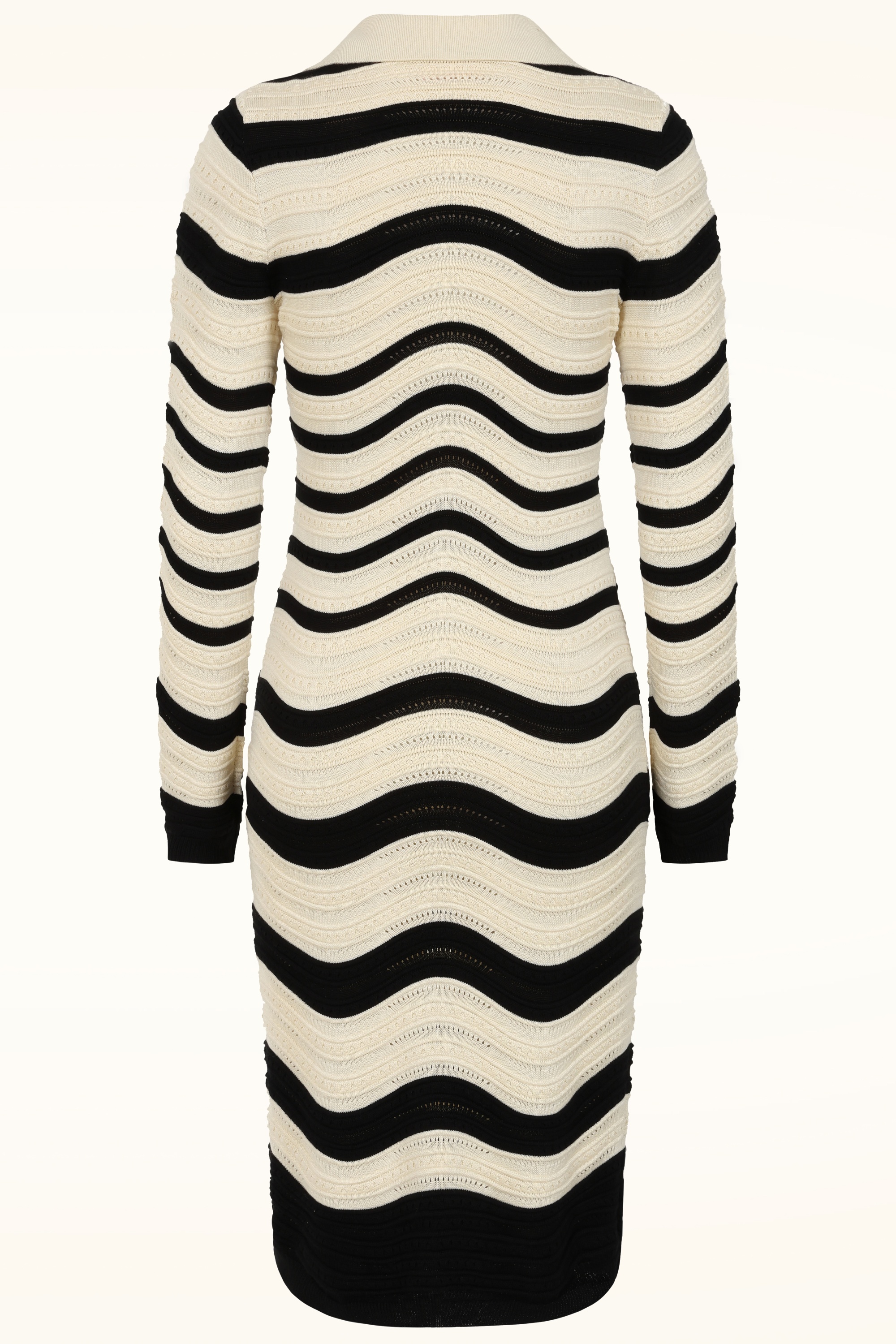 Topvintage Boutique Collection - Topvintage exclusive ~ Bibi Swirl Knitted Dress in Cream and Black 4