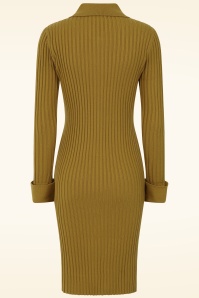 Topvintage Boutique Collection - Topvintage exclusive ~ Nelly Knitted Dress in Olive Green 4