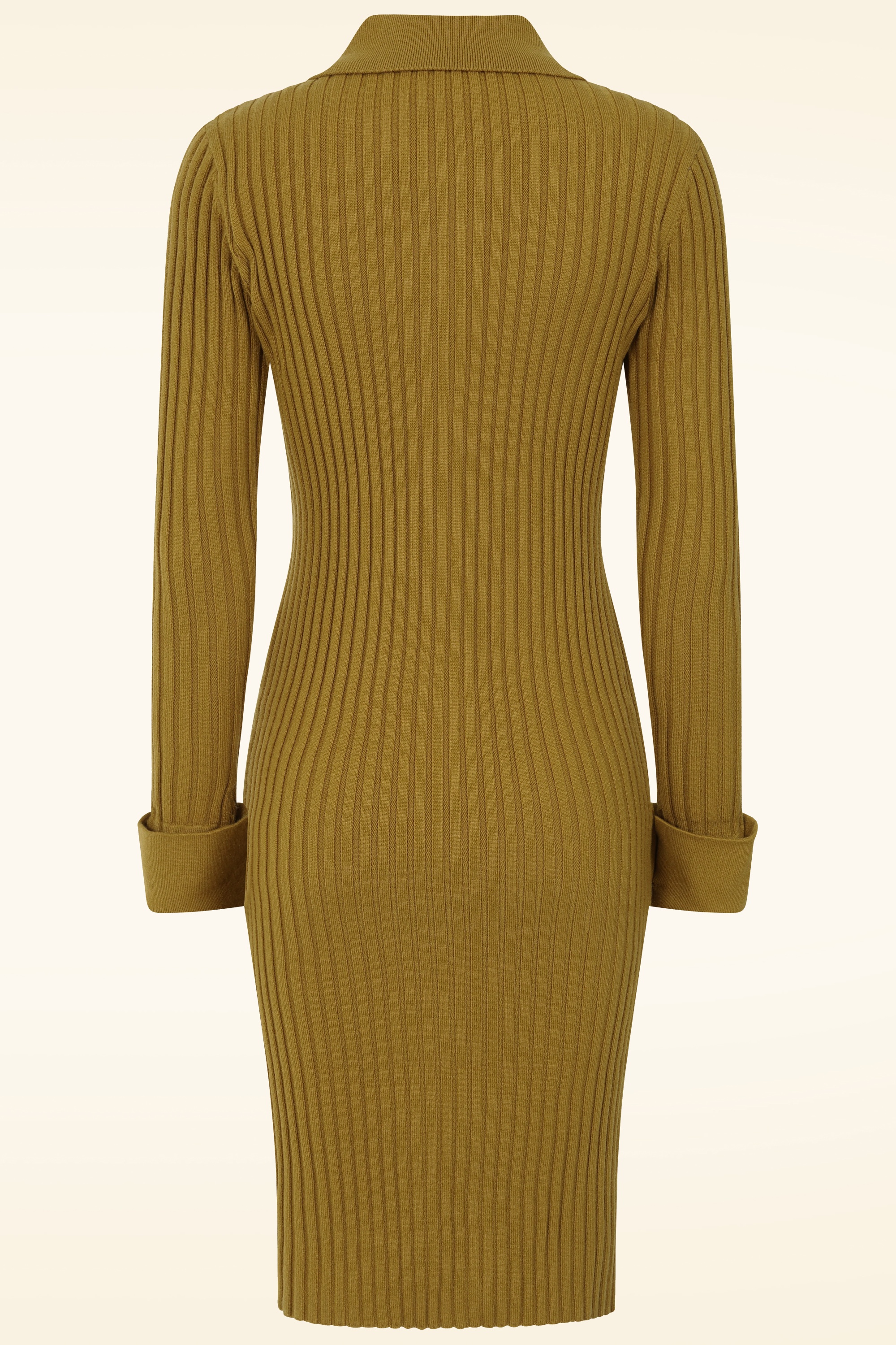 Topvintage Boutique Collection - Topvintage exclusive ~ Nelly Knitted Dress in Olive Green 4