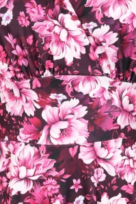 Vintage Chic for Topvintage - Topvintage exclusive ~ Caroline Floral swing jurk in bordeauxrood 2