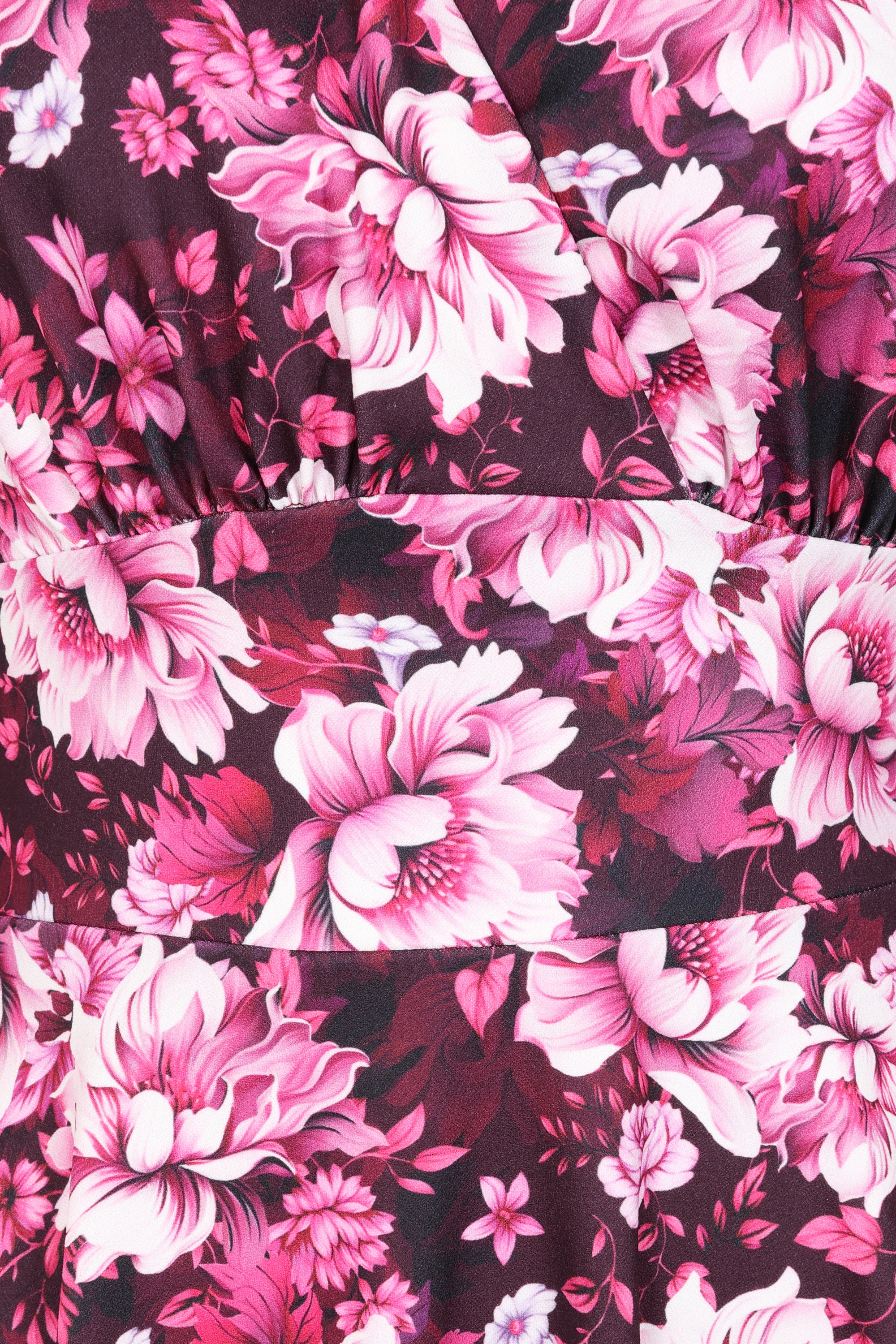 Vintage Chic for Topvintage - Topvintage exclusive ~ Caroline Floral swing jurk in bordeauxrood 2