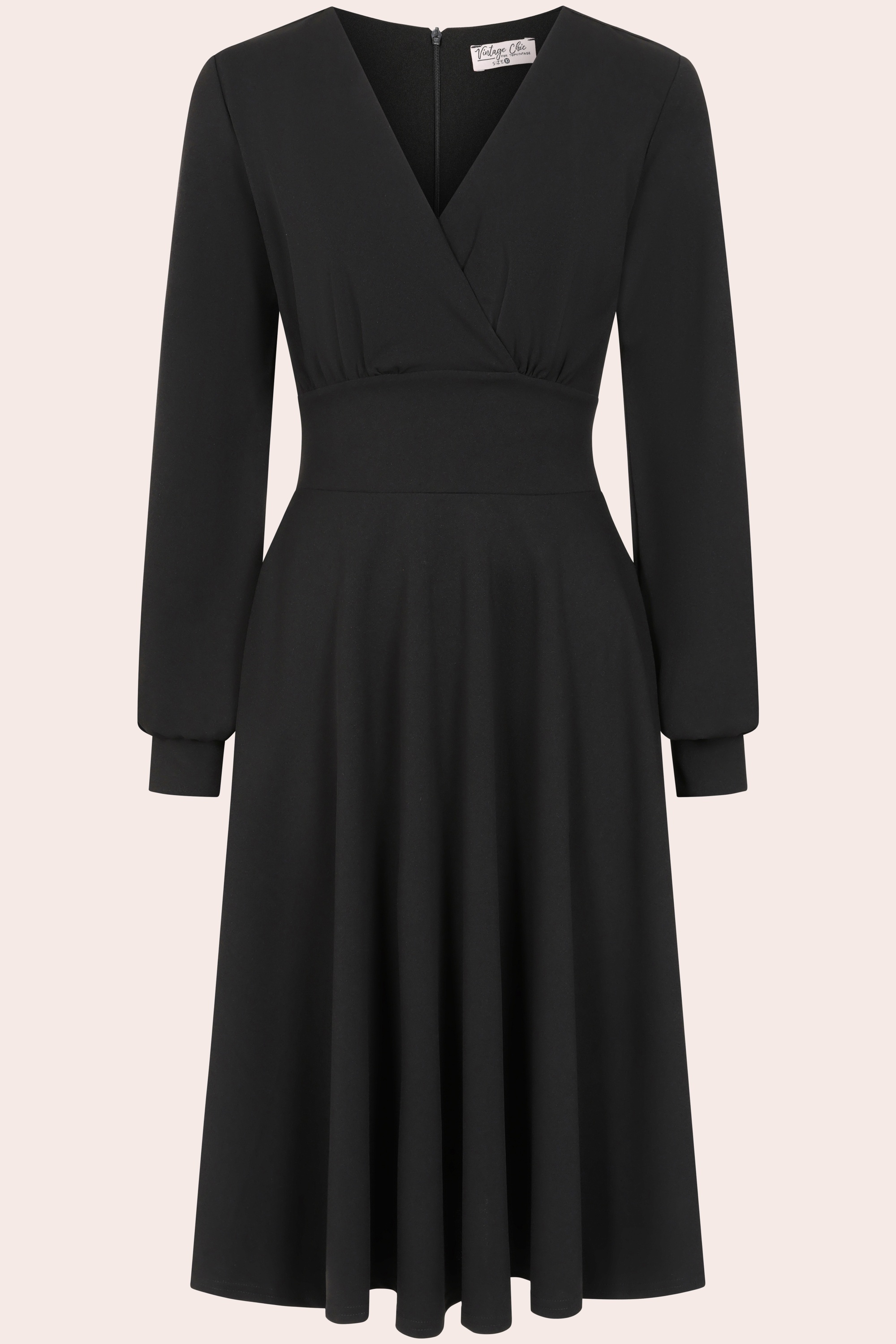 Vintage Chic for Topvintage - Topvintage exclusive ~ Helaine swing jurk in zwart