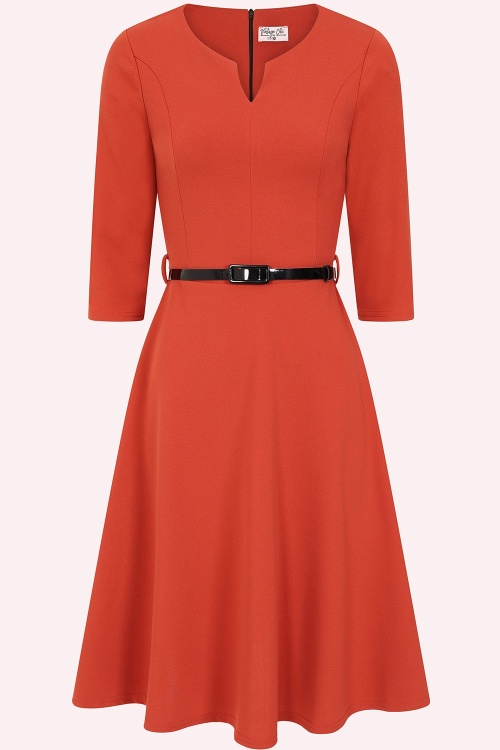 Vintage Chic for Topvintage - Topvintage exclusive ~ Reba Swing Dress in Rust