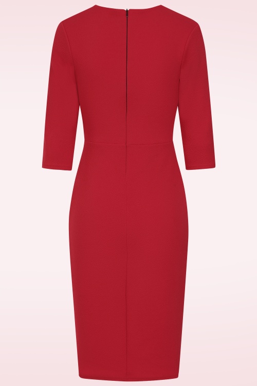 Vintage Chic for Topvintage - Topvintage exclusive ~ Margo Pencil Dress in Lipstick Red 3