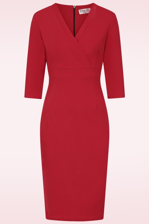 Vintage Chic for Topvintage - Topvintage exclusive ~ Margo Pencil Dress in Lipstick Red