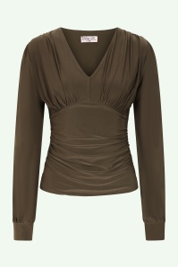 Vintage Chic for Topvintage - Topvintage exclusive ~ Abigail Long Sleeve Top in Khaki Green