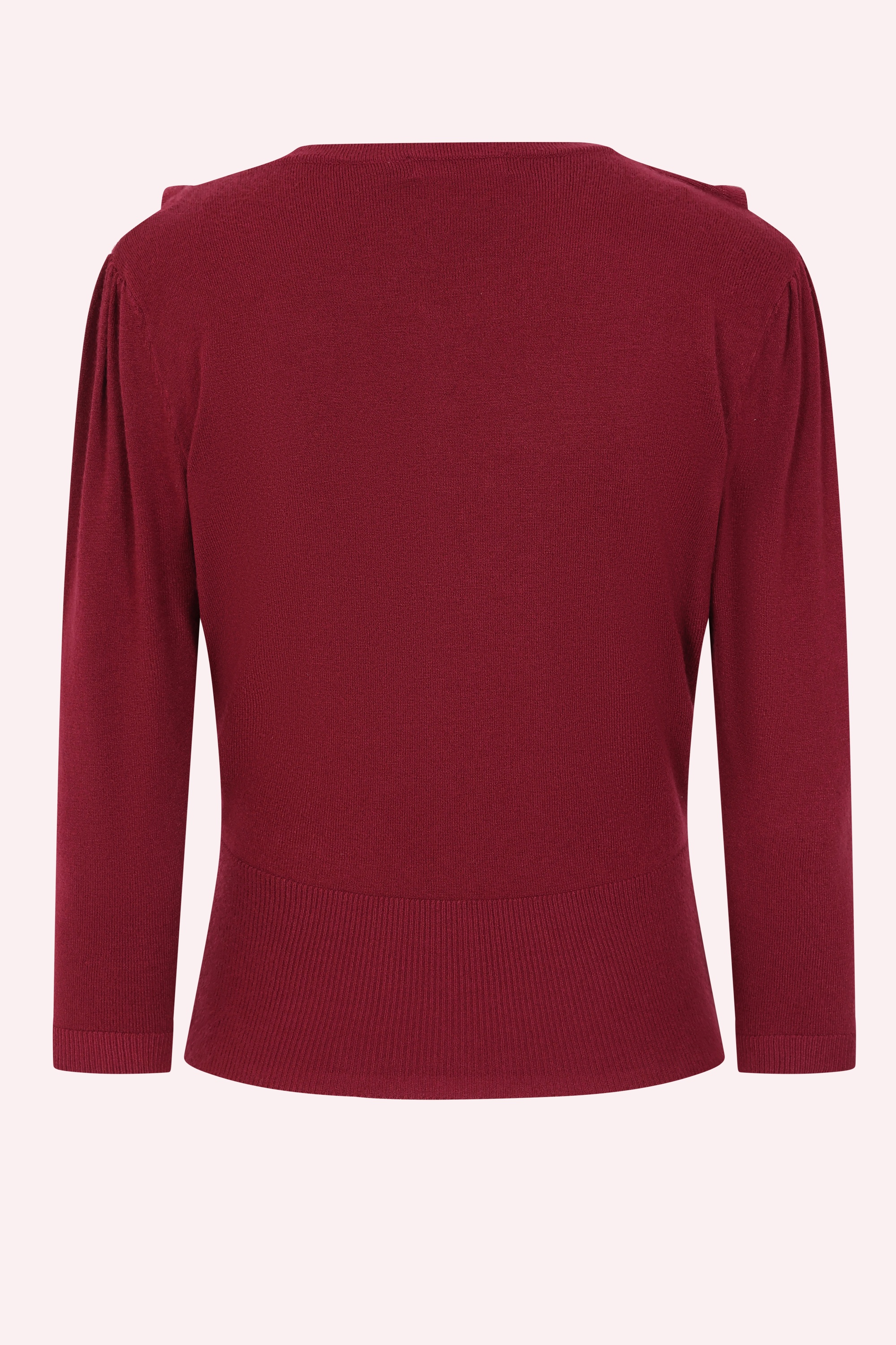 Banned Retro - Cat Scallop Collar cardigan in bordeauxrood 2