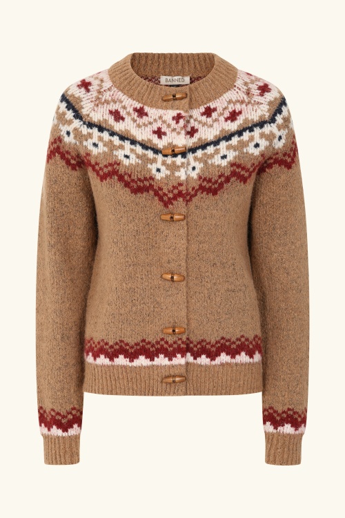 Banned Retro - Kimmy Knit cardigan in bruin