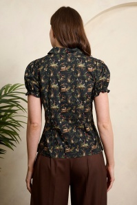 Banned Retro - Star Nature Cotton Blouse in Black 3