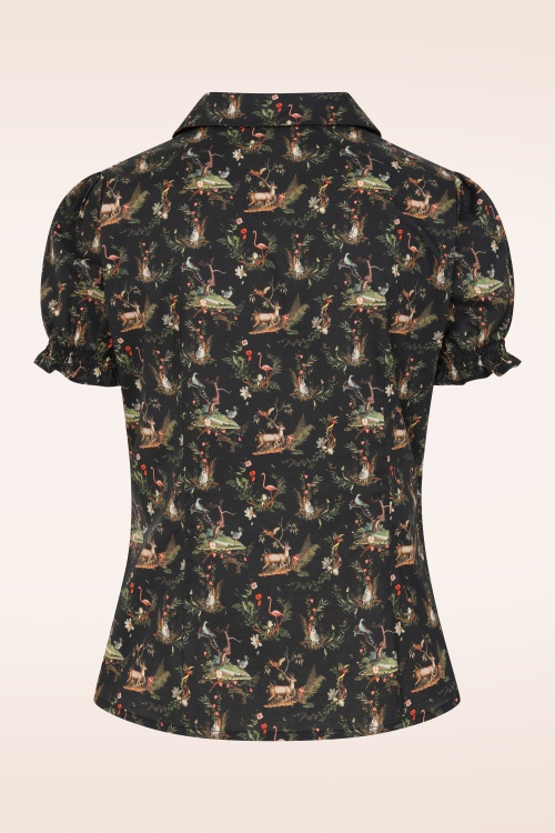 Banned Retro - Star Nature Cotton Blouse in Black 4
