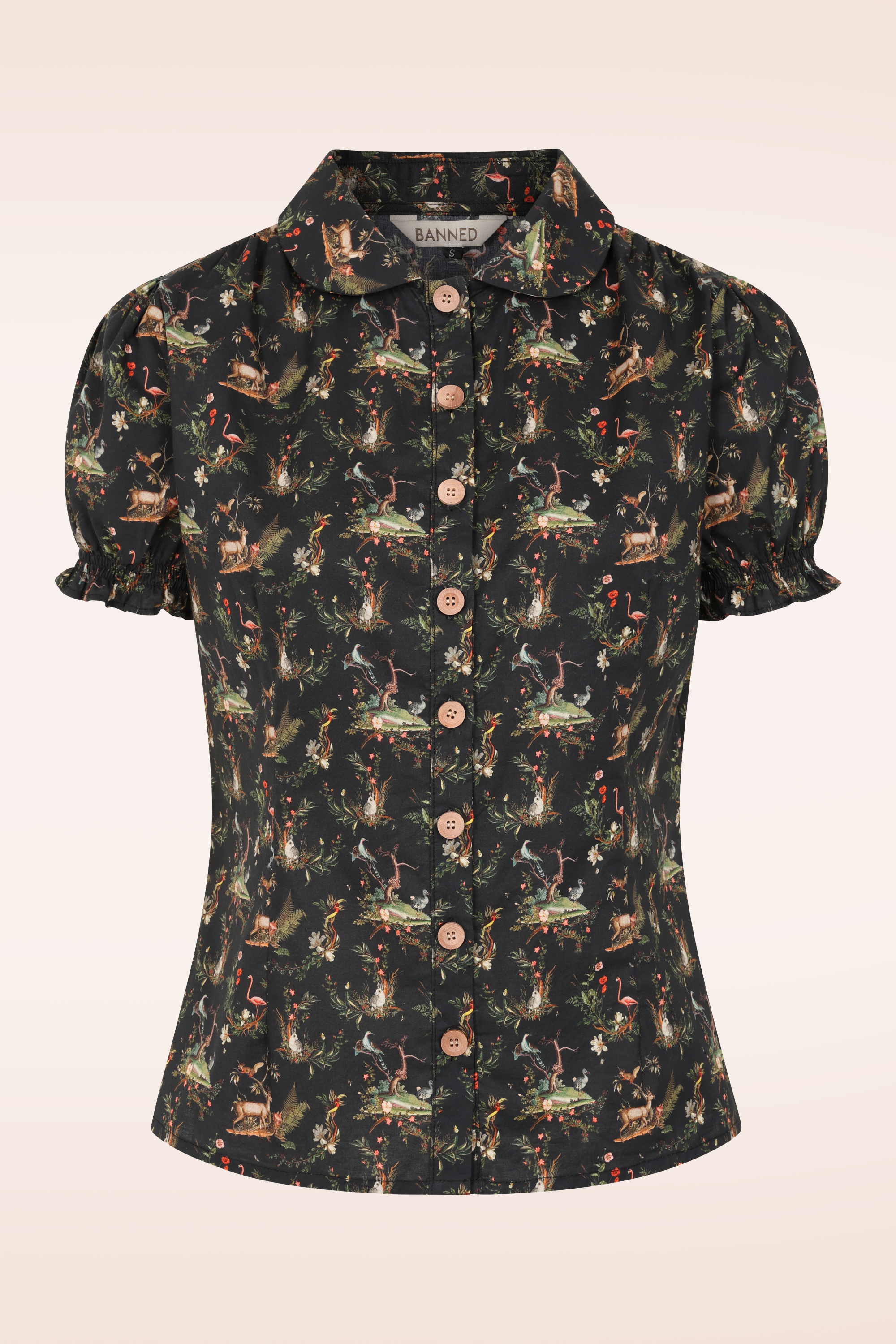 Banned Retro - Star Nature Cotton Blouse in Black 2
