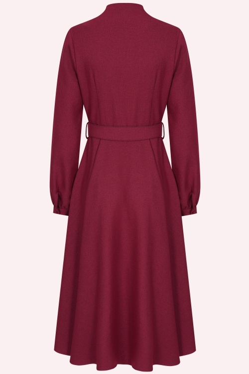 Banned Retro - Robe midi Tiziana en bordeaux 4
