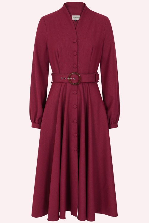 Banned Retro - Robe midi Tiziana en bordeaux 2