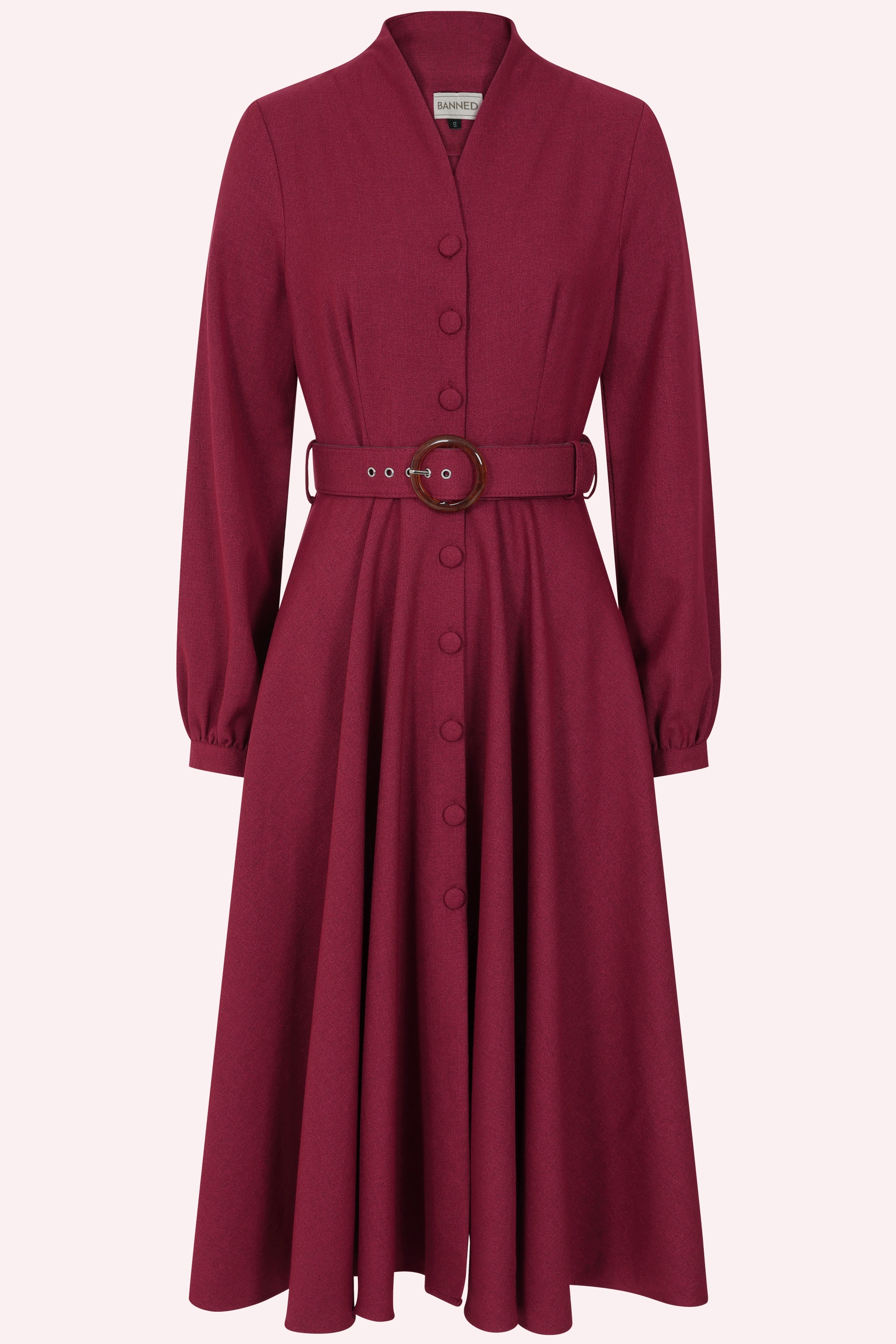 Banned Retro - Robe midi Tiziana en bordeaux 2