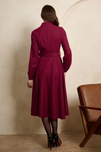 Banned Retro - Robe midi Tiziana en bordeaux 3