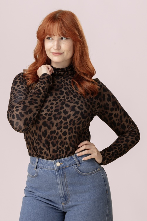 Mademoiselle YéYé - Stay With Me Turtleneck in Leo Brown