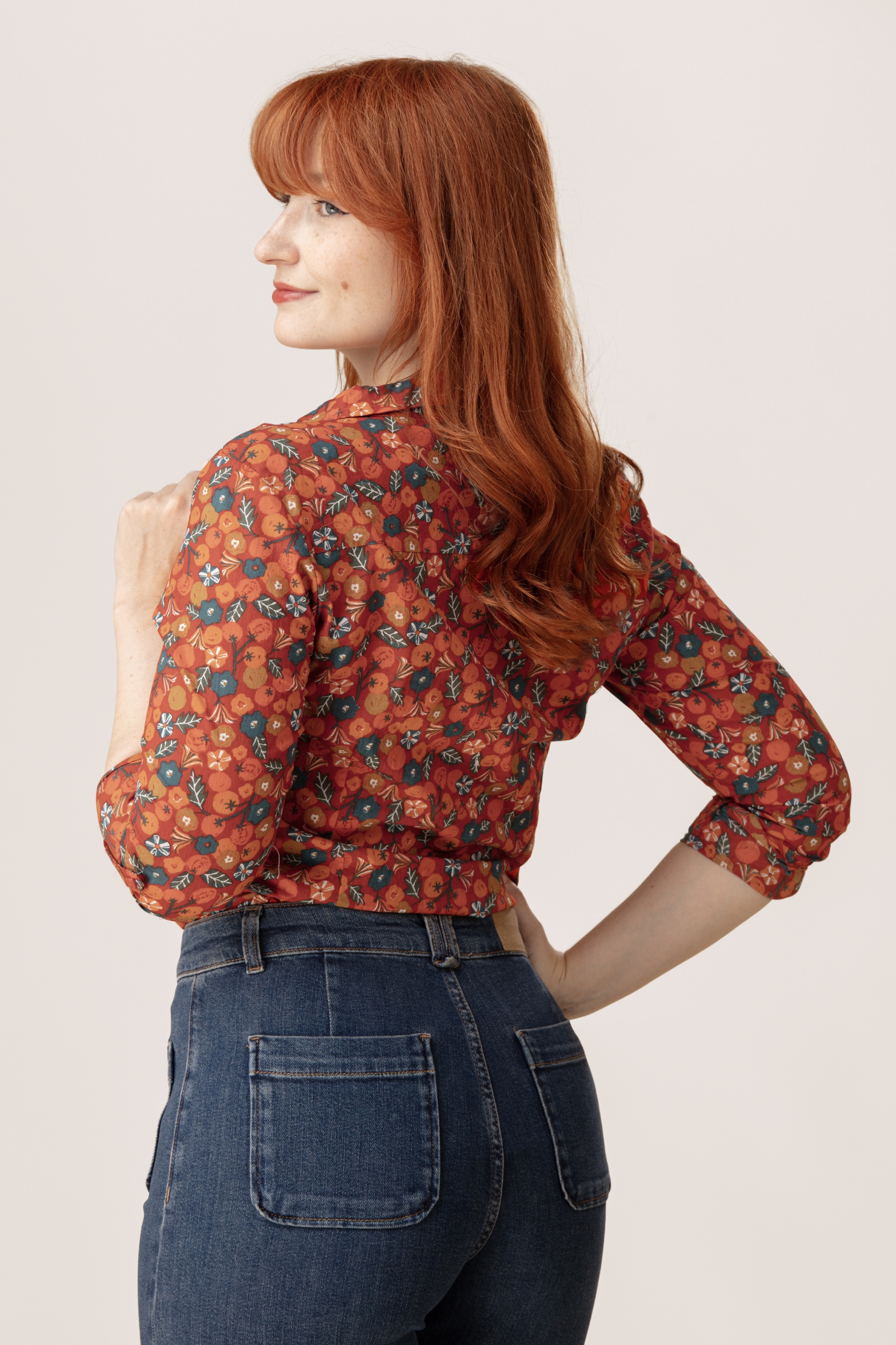 Seasalt - Chemisier en coton Larissa en Tomato Blooms Cinnamon 3