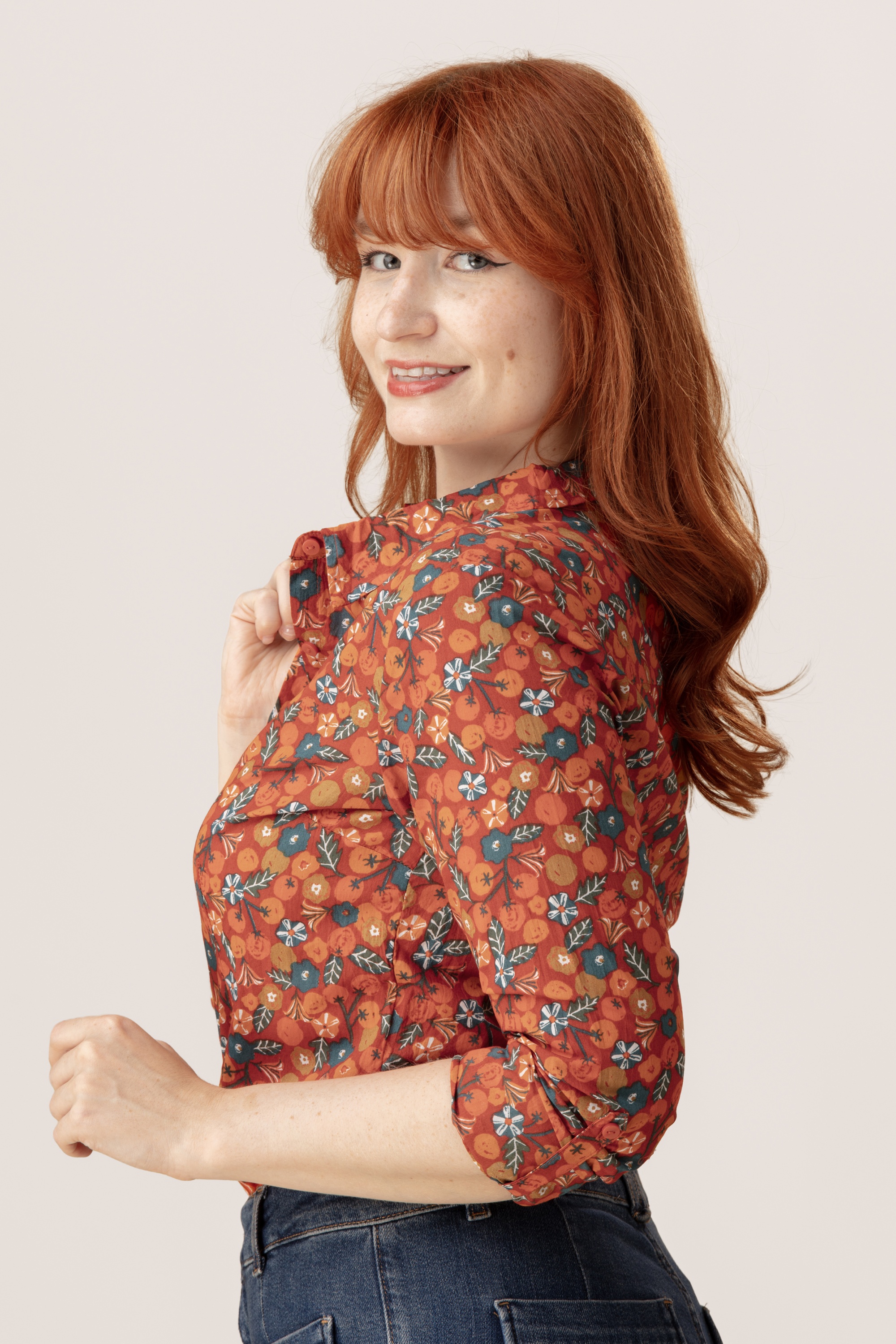 Seasalt - Chemisier en coton Larissa en Tomato Blooms Cinnamon 2