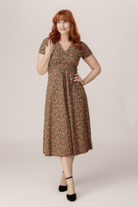 Seasalt - Chapelle Cotton Midi Dress in Tomato Blooms Maritime