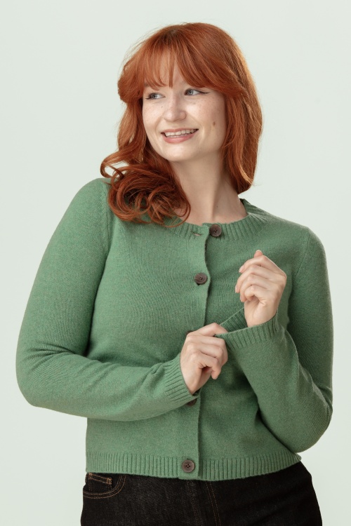 Seasalt - Tern Tide Wool Cardigan in Pea Pod