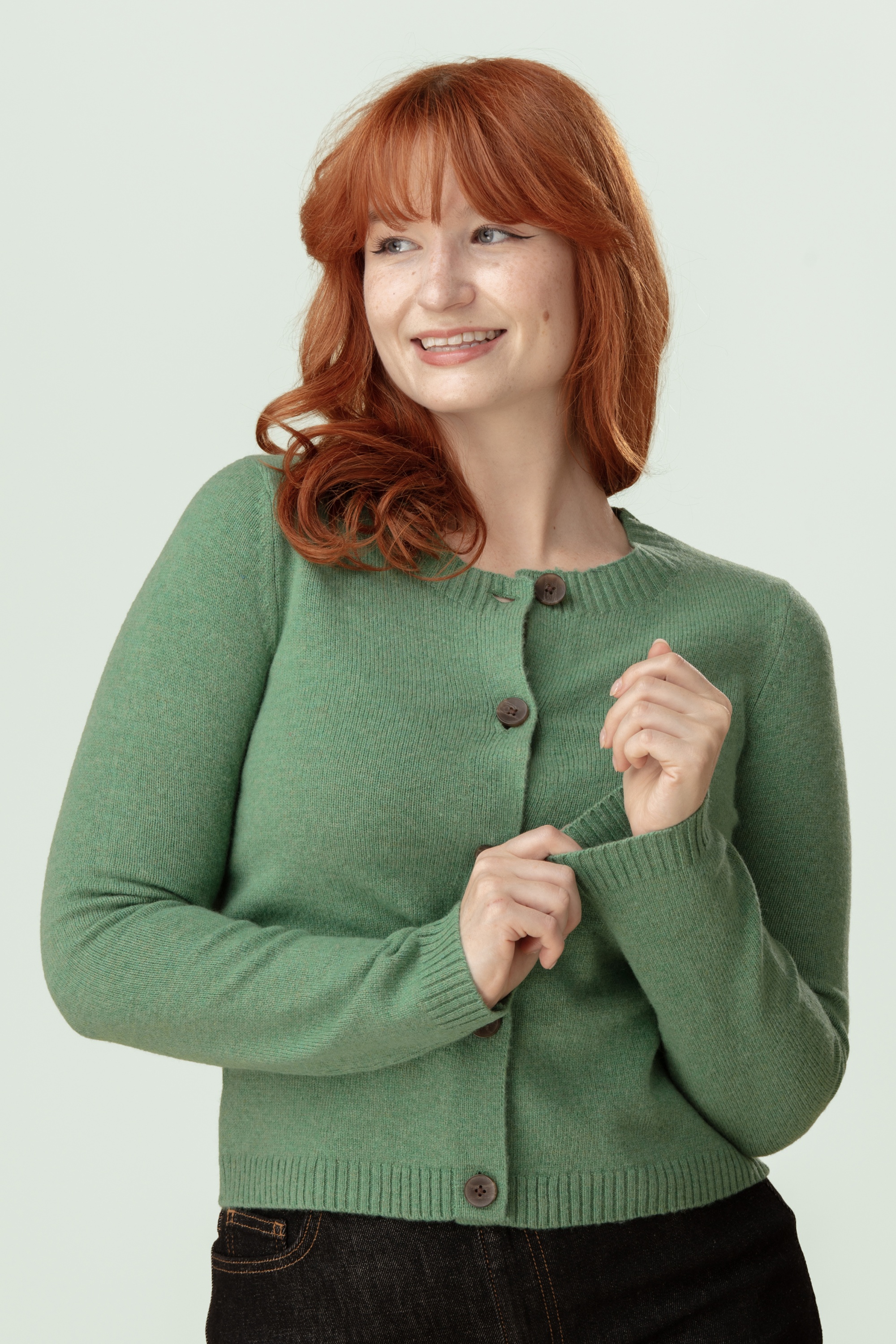Seasalt - Tern Tide Wool Cardigan in Pea Pod