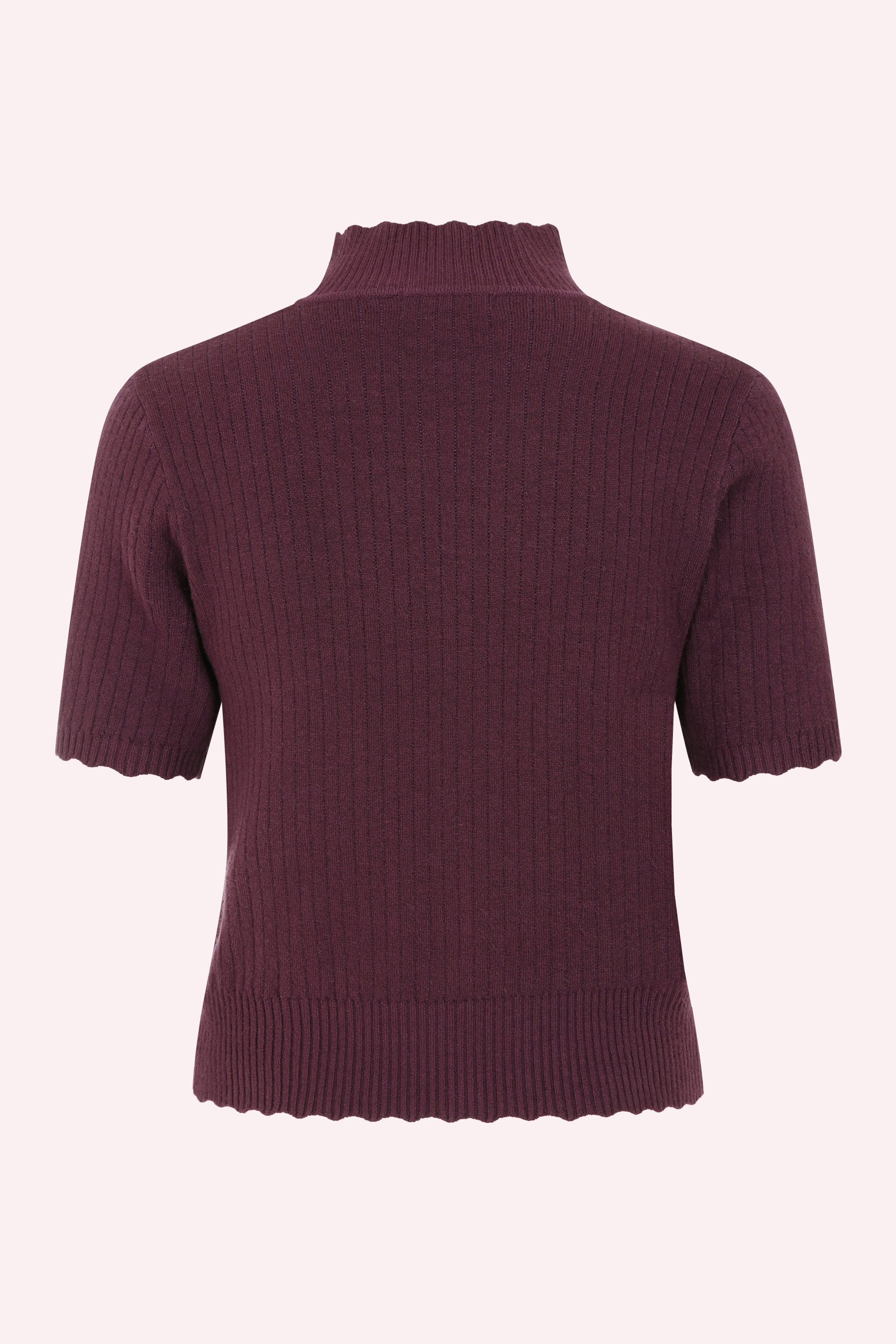 Banned Retro - Jane Sweet Scallop gebreide top in aubergine 4